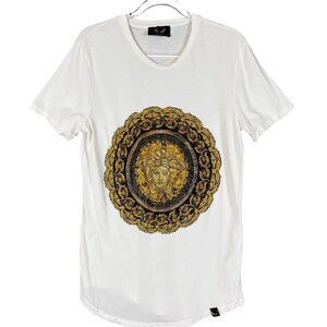 Uomini Studio T-Shirt Medusa Athena's Shield Rhinestone Mens M 100% Authentic